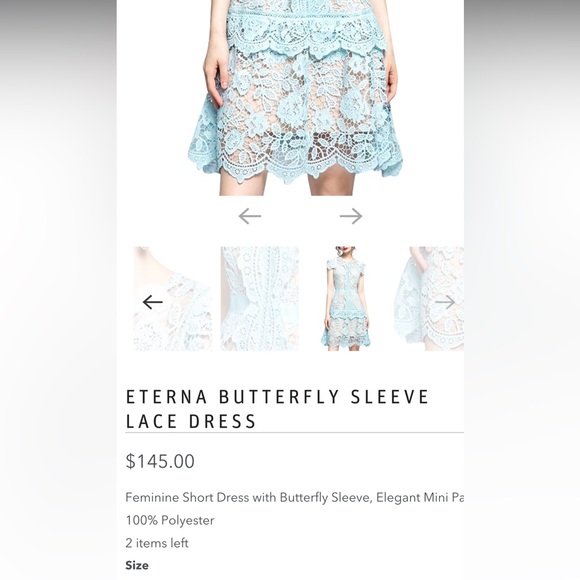 #152 Elegant Butterfly Sleeve Crochet Lace Casual O-neck High Waist Dress - Picture 10 of 16